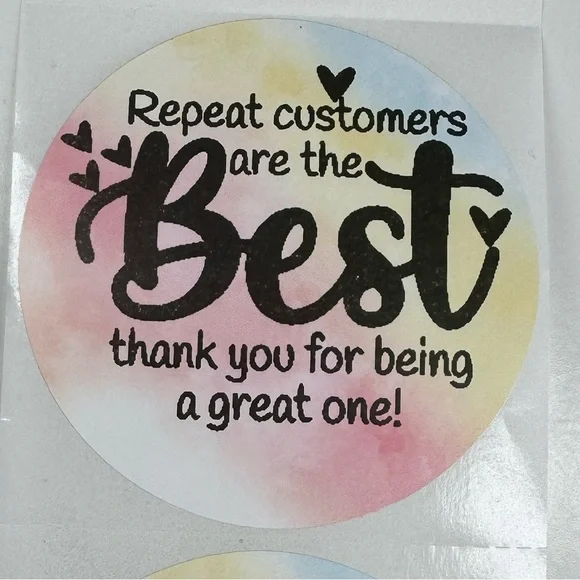 Repeat Customers Arethe Best!" stickers 100pcs| shipping supplies new - Picture 2 of 13